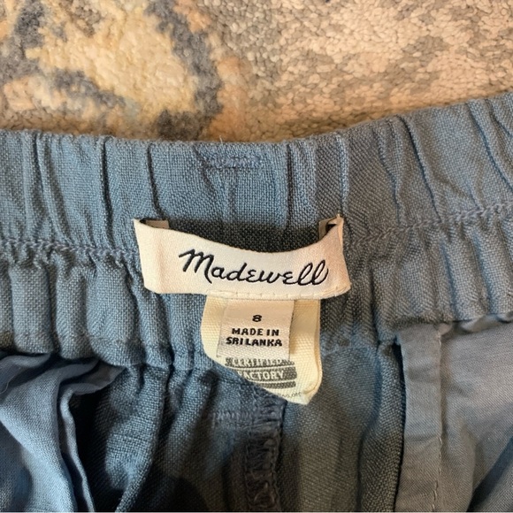 Madewell Blue Linen Relaxed Fit Cropped - Picture 3 of 4